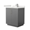 Custom image for Dark Gray with Brushed Nickel Trim / White Quartz / No Mirror
