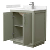 Custom image for Light Green with Brushed Nickel Trim / Carrara Cultured Marble / No Mirror