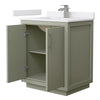Custom image for Light Green with Brushed Nickel Trim / White Cultured Marble / No Mirror