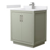 Custom image for Light Green with Brushed Nickel Trim / White Cultured Marble / No Mirror