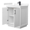 Custom image for White with Matte Black Trim / Carrara Cultured Marble / No Mirror