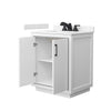 Custom image for White with Matte Black Trim / Carrara Cultured Marble / No Mirror