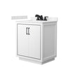 Custom image for White with Matte Black Trim / Carrara Cultured Marble / No Mirror