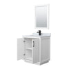 Custom image for White with Matte Black Trim / White Carrara Marble / 24