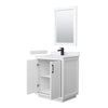 Custom image for White with Matte Black Trim / White Cultured Marble / 24