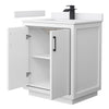 Custom image for White with Matte Black Trim / White Cultured Marble / No Mirror