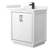 Custom image for White with Matte Black Trim / White Cultured Marble / No Mirror