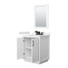 Custom image for White with Matte Black Trim / White Cultured Marble / 24
