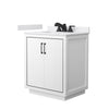 Custom image for White with Matte Black Trim / White Cultured Marble / No Mirror