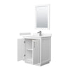 Custom image for White with Brushed Nickel Trim / Carrara Cultured Marble / 24