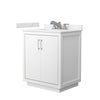 Custom image for White with Brushed Nickel Trim / Carrara Cultured Marble / No Mirror