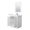 Custom image for White with Brushed Nickel Trim / White Cultured Marble / 24