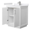 Custom image for White with Brushed Nickel Trim / White Cultured Marble / No Mirror