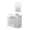 Custom image for White with Brushed Nickel Trim / White Cultured Marble / 24