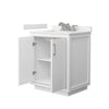 Custom image for White with Brushed Nickel Trim / White Quartz / No Mirror