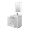 Custom image for White with Satin Bronze Trim / White Carrara Marble / 24