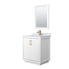 Custom image for White with Satin Bronze Trim / White Carrara Marble / 24