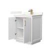 Custom image for White with Satin Bronze Trim / Giotto Quartz / No Mirror