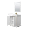 Custom image for White with Satin Bronze Trim / White Cultured Marble / 24