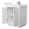 Custom image for White with Satin Bronze Trim / White Cultured Marble / No Mirror