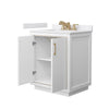 Custom image for White with Satin Bronze Trim / White Cultured Marble / No Mirror