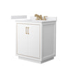 Custom image for White with Satin Bronze Trim / White Cultured Marble / No Mirror