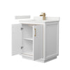 Custom image for White with Satin Bronze Trim / White Quartz / No Mirror