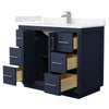 Custom image for Dark Blue with Brushed Nickel Trim / Carrara Cultured Marble / No Mirror