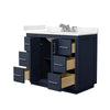 Custom image for Dark Blue with Brushed Nickel Trim / Carrara Cultured Marble / No Mirror