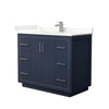 Custom image for Dark Blue with Brushed Nickel Trim / Giotto Quartz / No Mirror