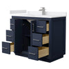 Custom image for Dark Blue with Brushed Nickel Trim / White Cultured Marble / No Mirror