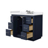 Custom image for Dark Blue with Brushed Nickel Trim / White Cultured Marble / No Mirror