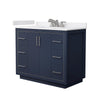 Custom image for Dark Blue with Brushed Nickel Trim / White Cultured Marble / No Mirror