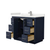 Custom image for Dark Blue with Brushed Nickel Trim / White Quartz / No Mirror