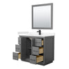Custom image for Dark Gray with Matte Black Trim / Carrara Cultured Marble / 34