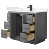 Custom image for Dark Gray with Matte Black Trim / Carrara Cultured Marble / No Mirror