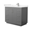 Custom image for Dark Gray with Brushed Nickel Trim / Carrara Cultured Marble / No Mirror