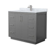 Custom image for Dark Gray with Brushed Nickel Trim / White Carrara Marble / No Mirror