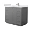Custom image for Dark Gray with Brushed Nickel Trim / White Cultured Marble / No Mirror