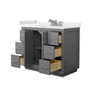 Custom image for Dark Gray with Brushed Nickel Trim / White Cultured Marble / No Mirror