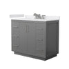 Custom image for Dark Gray with Brushed Nickel Trim / White Cultured Marble / No Mirror