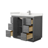 Custom image for Dark Gray with Brushed Nickel Trim / White Quartz / No Mirror