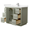 Custom image for Light Green with Brushed Nickel Trim / Carrara Cultured Marble / No Mirror