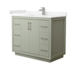 Custom image for Light Green with Brushed Nickel Trim / Carrara Cultured Marble / No Mirror