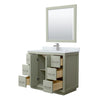 Custom image for Light Green with Brushed Nickel Trim / White Carrara Marble / 34
