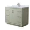 Custom image for Light Green with Brushed Nickel Trim / White Carrara Marble / No Mirror