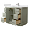 Custom image for Light Green with Brushed Nickel Trim / White Cultured Marble / No Mirror