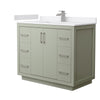 Custom image for Light Green with Brushed Nickel Trim / White Cultured Marble / No Mirror