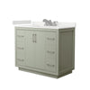 Custom image for Light Green with Brushed Nickel Trim / White Quartz / No Mirror