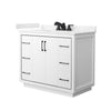 Custom image for White with Matte Black Trim / Carrara Cultured Marble / No Mirror